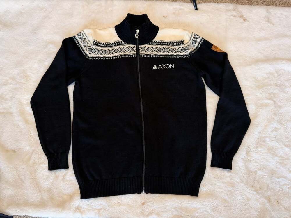 Dale of Norway Cortina Sweater Jacket Size XL Black Merino Wool Full Zip